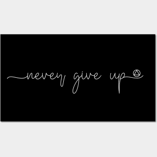 Never Give Up AA Symbol Posters and Art